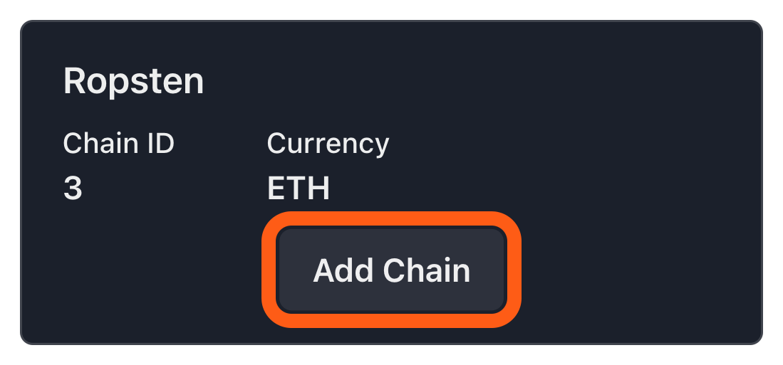 Chainlist add chain button
