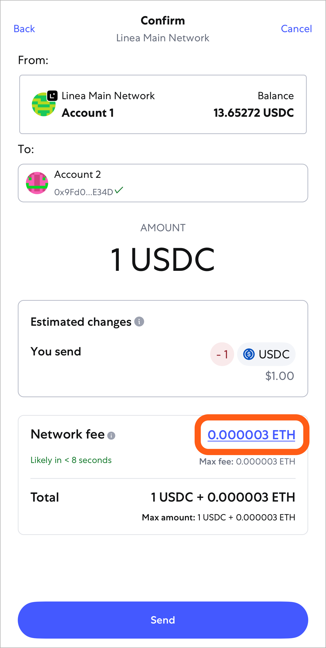 MetaMask mobile transaction edit gas fee