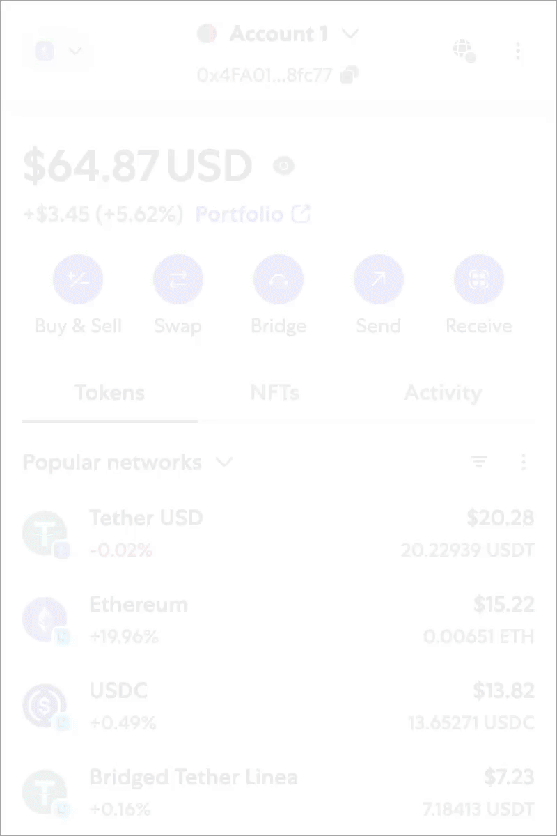 MetaMask extension network selector show test networks toggle