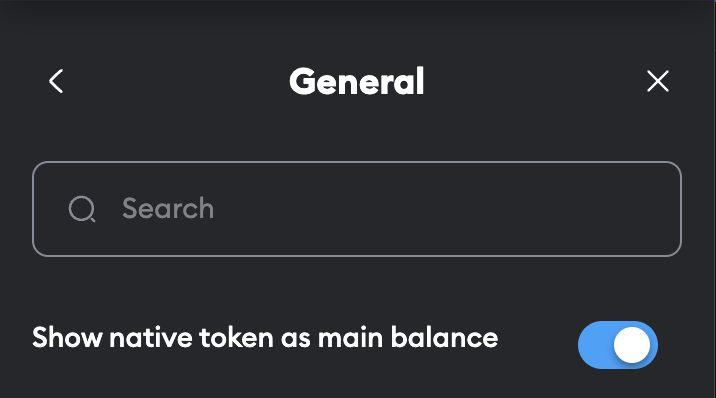 MetaMask extension fiat and crypto balance display settings